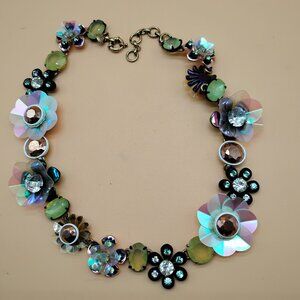 Beautiful floral Rhinestone Brulee Necklace by J Crew. Excellent shape!
